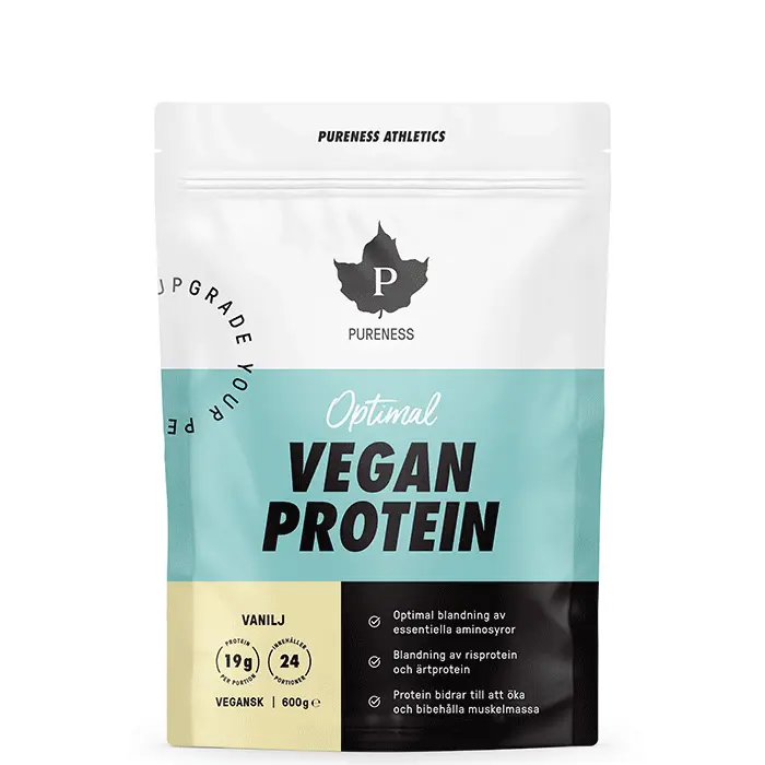 Athletics Optimal Eco Vegan Protein Vanilla er et 100 % vegansk proteinpulver med en delikat smak av vanilje. Med protein fra økologisk ris og erter.