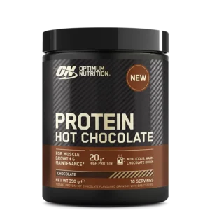 Protein Hot Chocolate, 350 g, fra Optimum Nutrition gir en deilig og varm proteindrikk. Varm sjokolade, men uten alt sukker og med 20 g protein per porsjon.